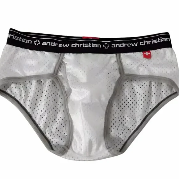 Andrew Christian Vintage Mesh Underwear White Medium - Picture 1 of 1